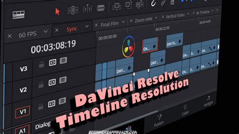 davinci resolve change timeline size