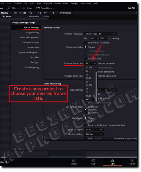 Davinci Resolve Export Frame Rate