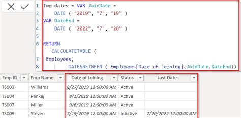 Dax Filter Between Two Dates