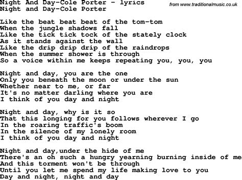 Song lyrics with guitar chords for Night And Day Ella Fitzgerald, 1953