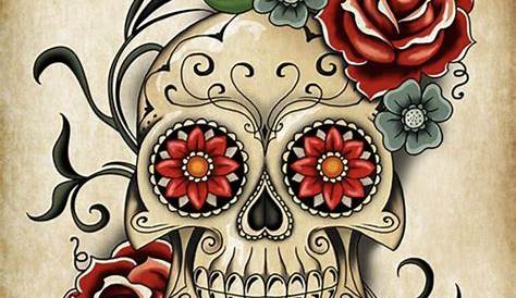 Pin by Suzan Peek on Tattoos | Sugar skull artwork, Skull painting