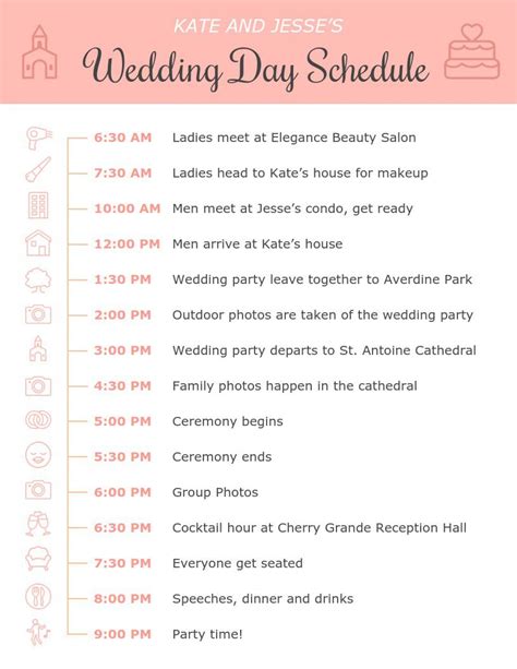 Day Of Wedding Timeline Template Free Of 29 Wedding Timeline Template