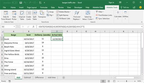 day and time calculation in excel