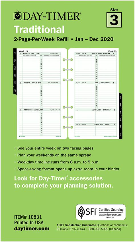 day timer weekly planner