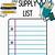 daycare supply list template