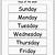 days of the week printable pdf