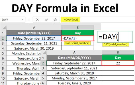 days since excel function