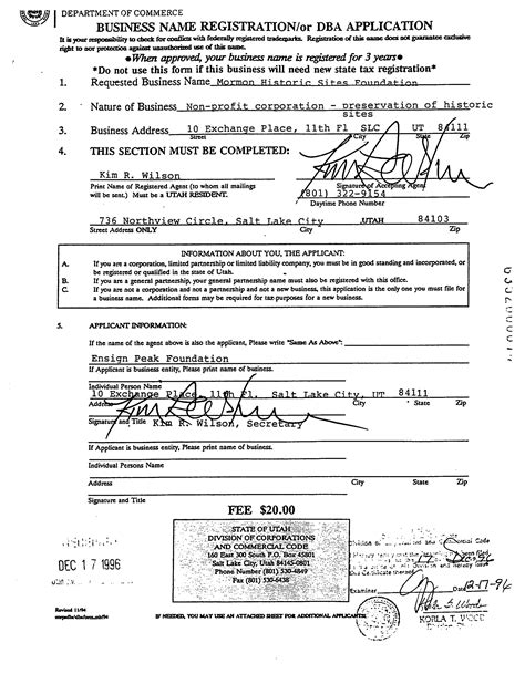 Dba Form 0816 Business Registration Certificate Person Conducting