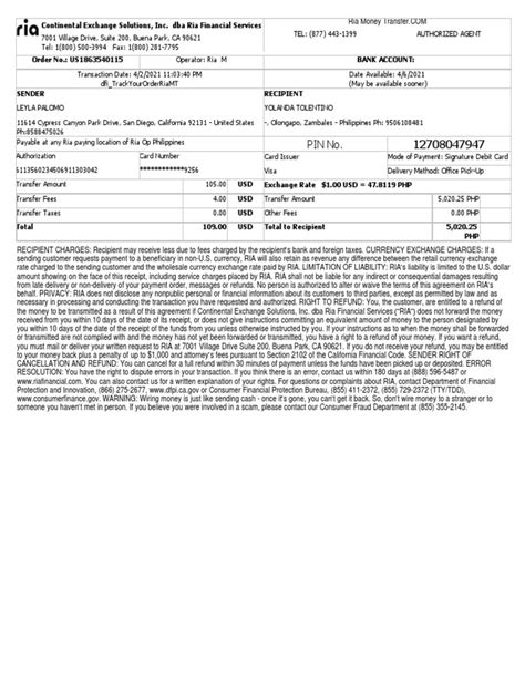 dba ria financial services