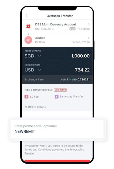 dbs transfer promo code