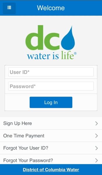 dc water login page