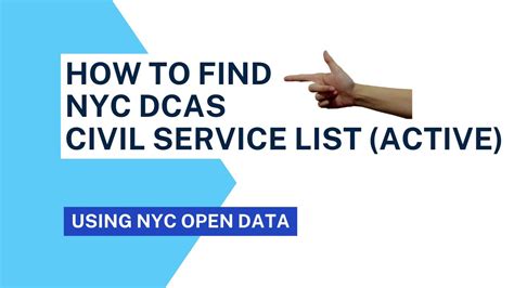 dcas civil service exam list open data