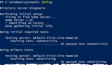 dcdiag all domain controllers