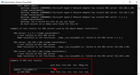 dcdiag dns test