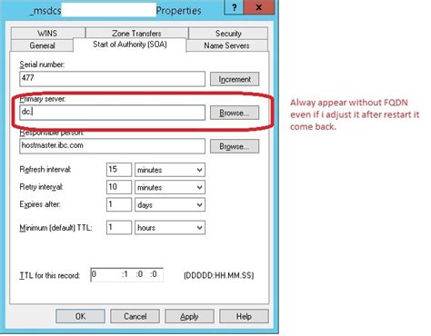 dcdiag dns test basc warn