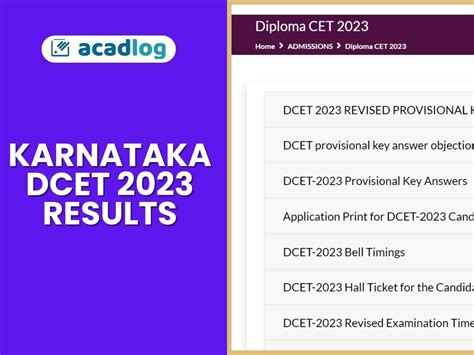 dcet karnataka result 2023