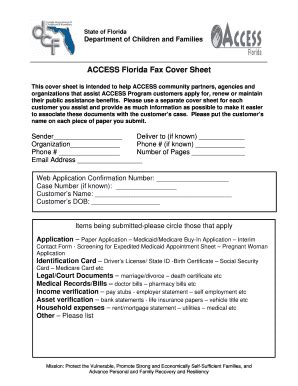 dcf access florida fax number