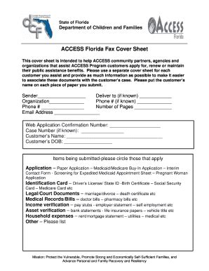 dcf access florida fax number for documents