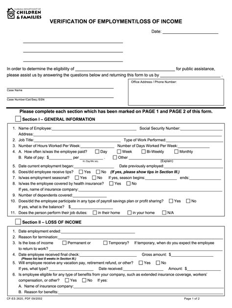 dcf employment attestation