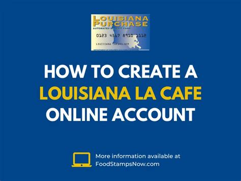 Dcfs.la.gov LA CAFE Create Account Food Stamps Now