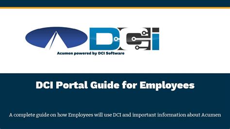 dci acumen portal login employee