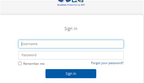 dci web portal login