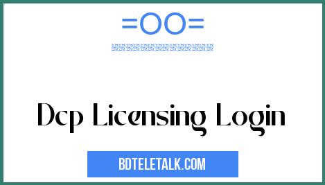 dcp licensing login