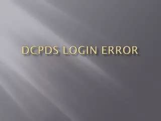 dcpds login issues