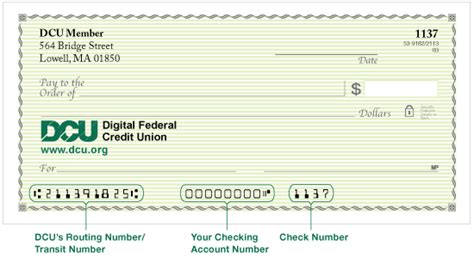 dcu account routing number