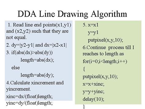 dda line drawing algorithm example problems
