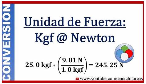 Convertir de Kilogramo-Fuerza a Newton (Kgf a N) - YouTube