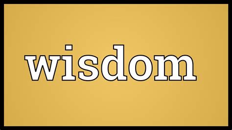 de definition of wisdom