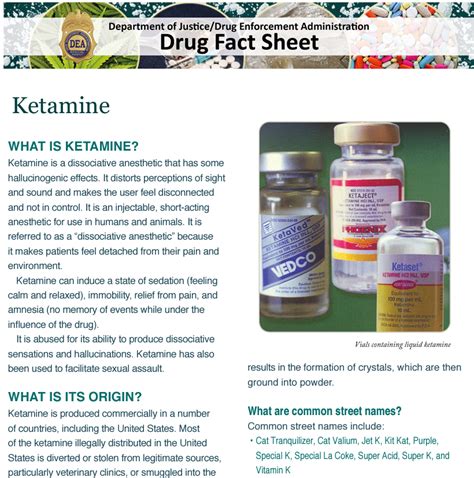 dea ketamine fact sheet