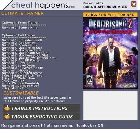 Dead Rising 2 Off The Record Cheat Engine Trainer