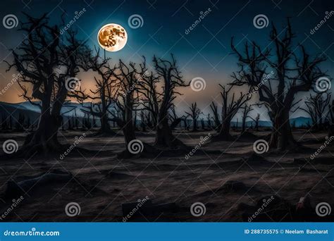 Dead Trees At Night