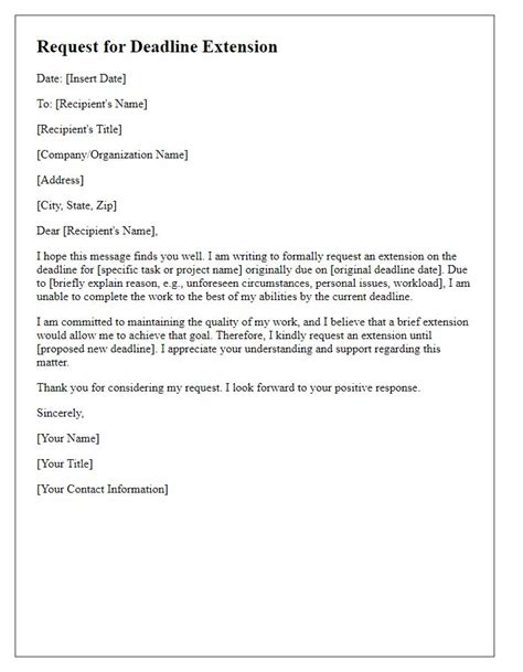 Deadline Extension Request Email Sample
