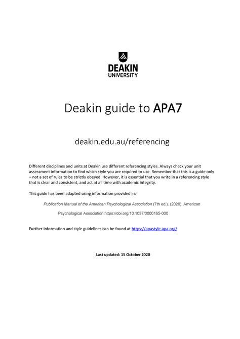 deakin apa 7 referencing