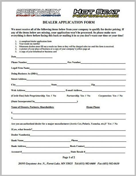Dealer Application Template