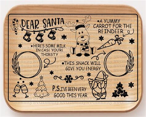 Dear Santa Tray SVG Bundle, Christmas Svg, Cookies