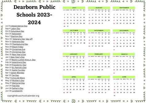 Dearborn Public Schools Calendar 2024-25