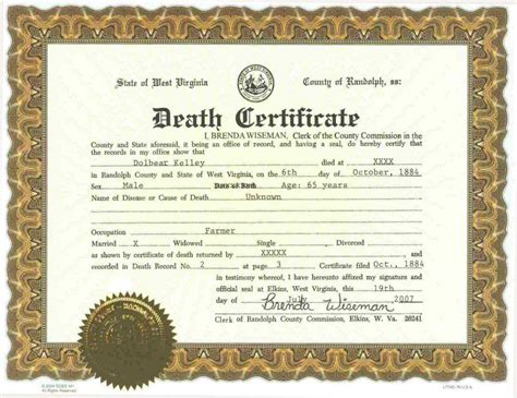 State Of Virginia Death Certificates Writings and Essays