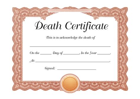 Death Certificate Design Template in PSD, Word, Illustrator, InDesign