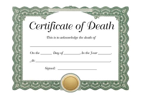 Death Certificate Design Template in PSD, Word, Illustrator, InDesign