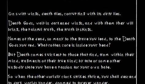 Death Note Poems 25 Sad About