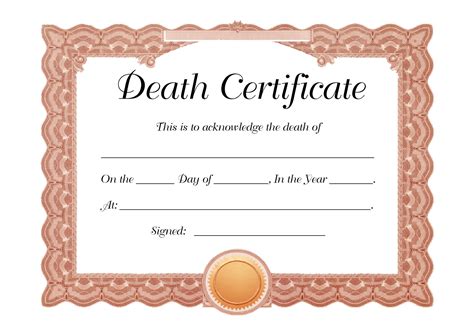 37 Blank Death Certificate Templates [100 FREE] ᐅ TemplateLab