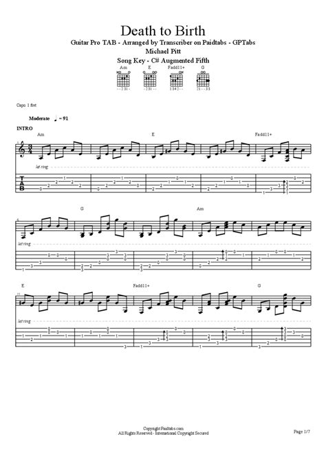 Subject Death To Birth Tab Ideas
