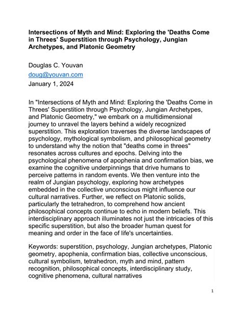 Deaths Come In Threes Origin