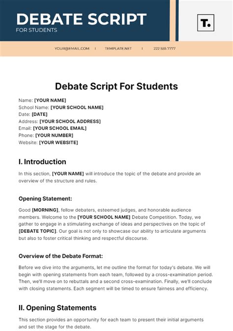 debate examples for students script