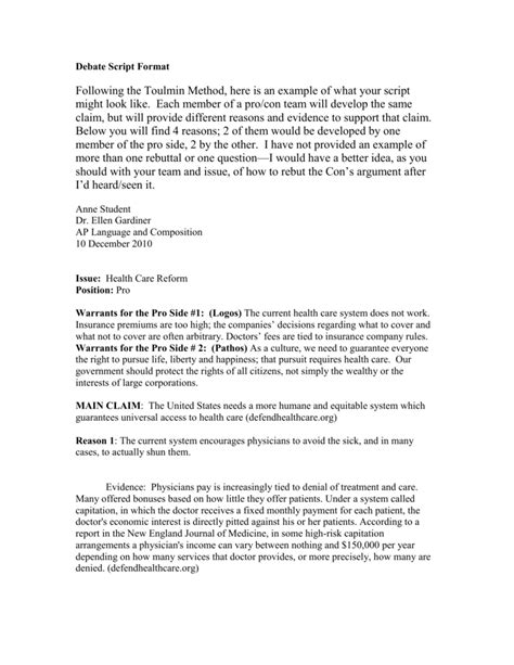 debate script examples