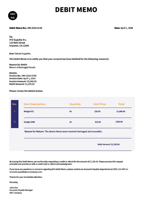 Debit Memo Post Meaning